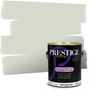 imagePRESTIGE Paints P400P449BM Interior Paint and Primer In One Satin Comparable Match of Benjamin Moore 1 gallon Serene BreezeThornton Sage