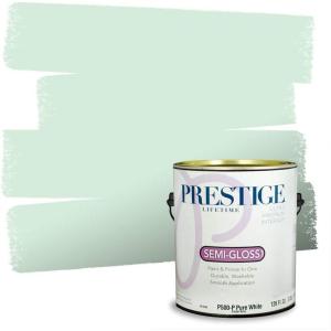 imagePRESTIGE Paints Interior Paint and Primer In One 1Gallon SemiGloss Comparable Match of Benjamin Moore Sherwood GreenReflection