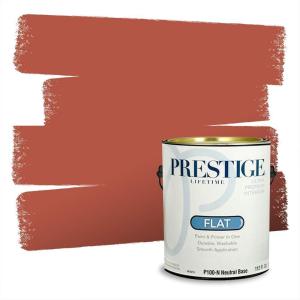 imagePRESTIGE Paints Interior Paint and Primer In One 1Gallon Flat Comparable Match of Valspar Fire Orange