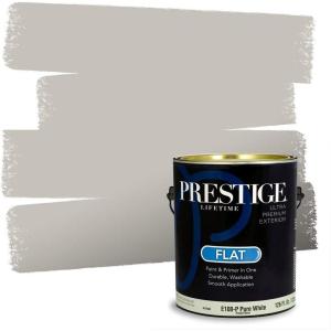 imagePRESTIGE Paints Interior Paint and Primer In One 1Gallon Satin Comparable Match of Benjamin Moore Quiet MomentsCumulus Cloud