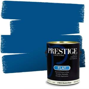 imagePRESTIGE Paints Interior Paint and Primer In One 1Gallon Flat Comparable Match of Sherwin Williams Pulsating BlueSW6966PCM