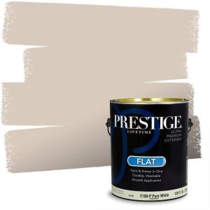 imagePRESTIGE Paints Exterior Paint and Primer In One 1Gallon Flat Comparable Match of Benjamin Moore Grant BeigeHC78BMPCM