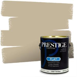 imagePRESTIGE Paints Exterior Paint and Primer In One 1Gallon Flat Comparable Match of Benjamin Moore Grant BeigeHC82BMPCM