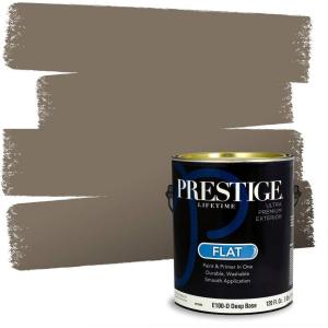 imagePRESTIGE Paints Exterior Paint and Primer In One 1Gallon Flat Comparable Match of Benjamin Moore Grant BeigeHC85BMPCM
