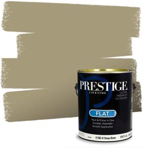 imagePRESTIGE Paints Exterior Paint and Primer In One 1Gallon Flat Comparable Match of Benjamin Moore Grant BeigeHC94BMPCM