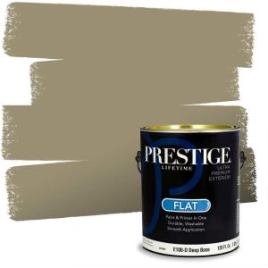 imagePRESTIGE Paints Exterior Paint and Primer In One 1Gallon Flat Comparable Match of Benjamin Moore Grant BeigeHC97BMPCM