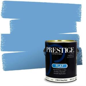 imagePRESTIGE Paints Interior Paint and Primer In One 1Gallon SemiGloss Comparable Match of Benjamin Moore Steel Blue796BMPCM