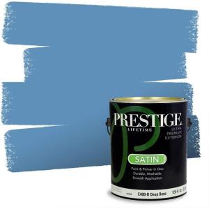 imagePRESTIGE Paints Interior Paint and Primer In One 1Gallon SemiGloss Comparable Match of Benjamin Moore Steel Blue803BMPCM