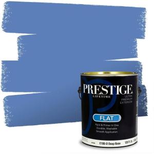 imagePRESTIGE Paints Interior Paint and Primer In One 1Gallon SemiGloss Comparable Match of Benjamin Moore Steel Blue818BMPCM