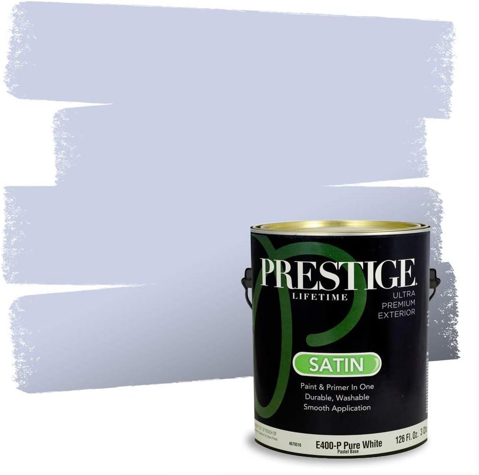 imagePRESTIGE Paints Exterior Paint and Primer In One 1Gallon Satin Comparable Match of Benjamin Moore Little Falls1417BMPCM