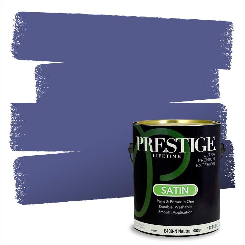 imagePRESTIGE Paints Exterior Paint and Primer In One 1Gallon Satin Comparable Match of Benjamin Moore Little Falls1421BMPCM