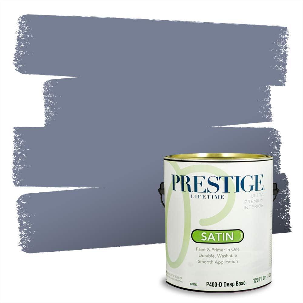 imagePRESTIGE Paints Exterior Paint and Primer In One 1Gallon Satin Comparable Match of Benjamin Moore Little Falls1434BMPCM