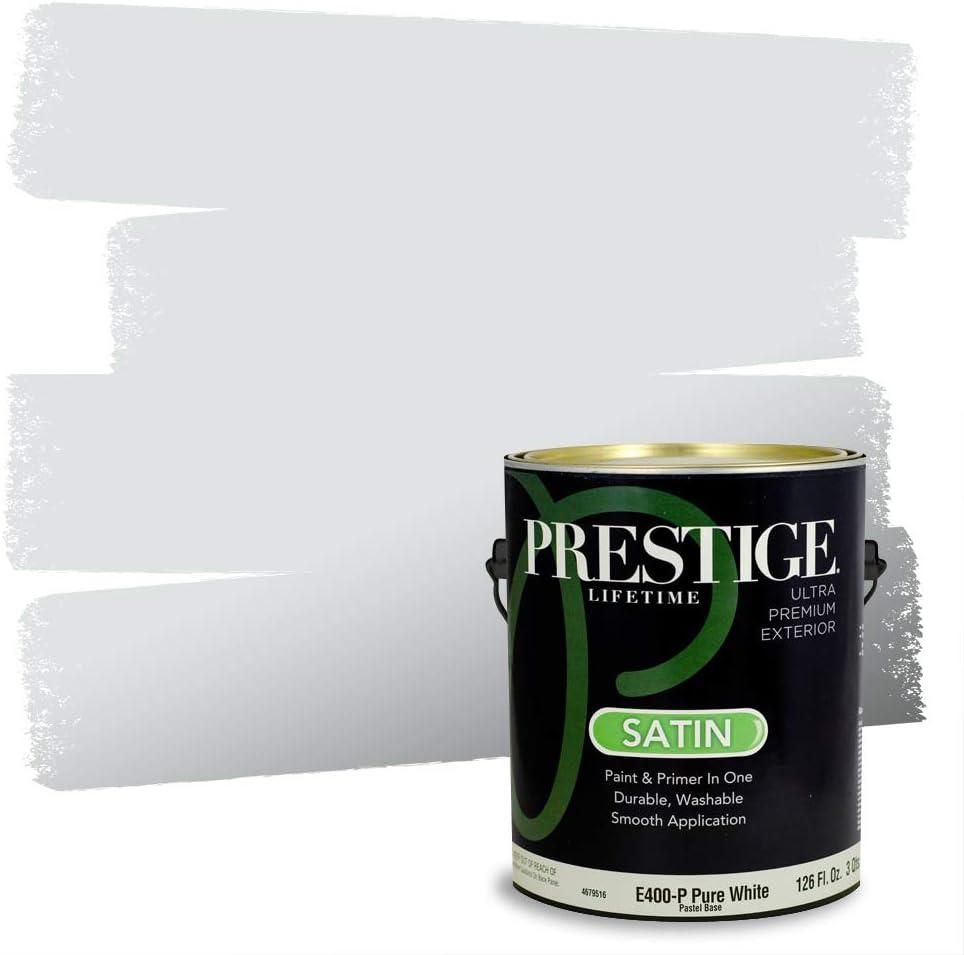 imagePRESTIGE Paints Exterior Paint and Primer In One 1Gallon Satin Comparable Match of Benjamin Moore Little Falls1436BMPCM
