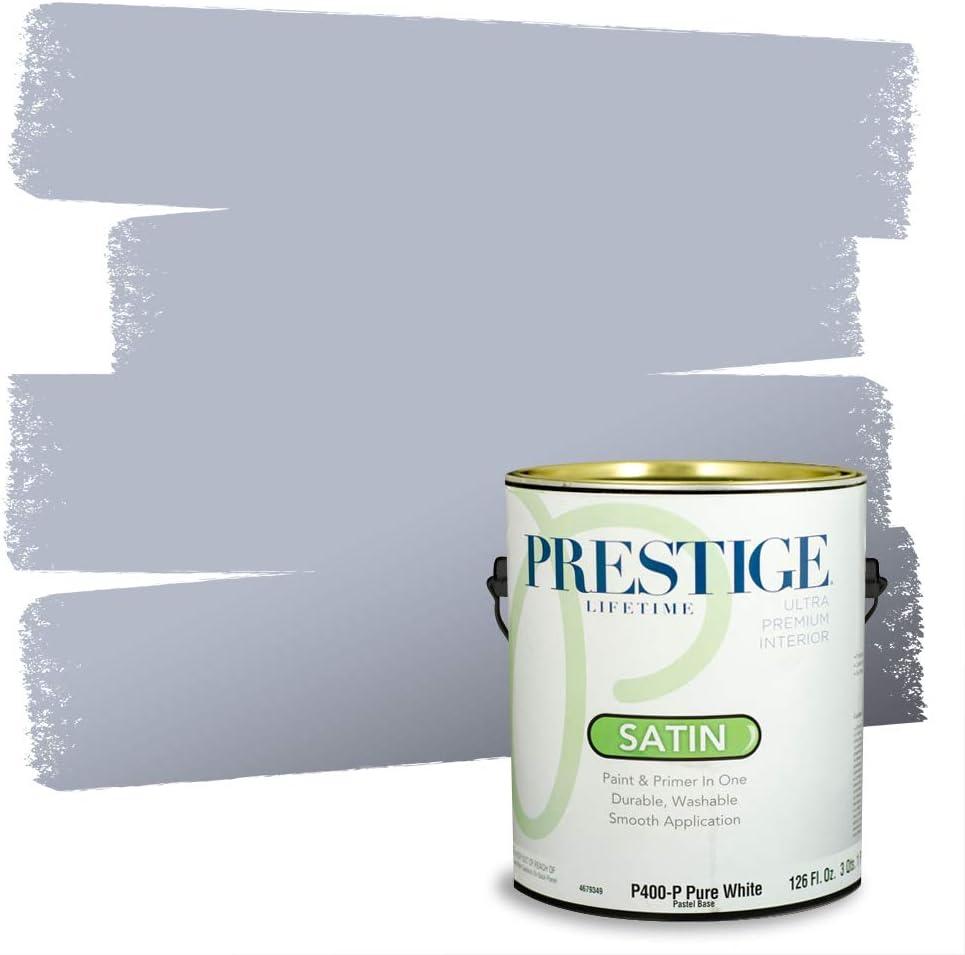 imagePRESTIGE Paints Exterior Paint and Primer In One 1Gallon Satin Comparable Match of Benjamin Moore Little Falls1438BMPCM