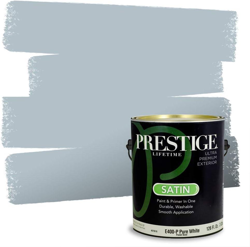 imagePRESTIGE Paints Exterior Paint and Primer In One 1Gallon Satin Comparable Match of Benjamin Moore Little Falls1620BMPCM