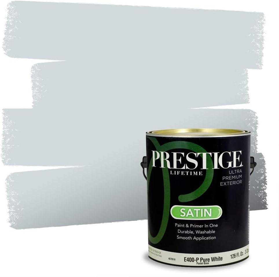 imagePRESTIGE Paints Exterior Paint and Primer In One 1Gallon Satin Comparable Match of Benjamin Moore Little Falls1625BMPCM