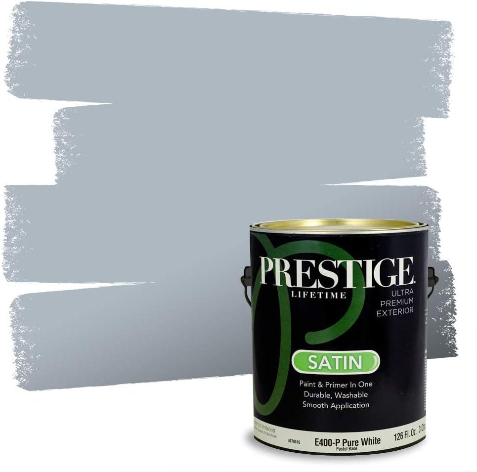imagePRESTIGE Paints Exterior Paint and Primer In One 1Gallon Satin Comparable Match of Benjamin Moore Little Falls1627BMPCM