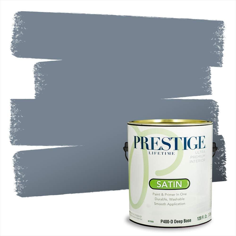 imagePRESTIGE Paints Exterior Paint and Primer In One 1Gallon Satin Comparable Match of Benjamin Moore Little Falls1629BMPCM