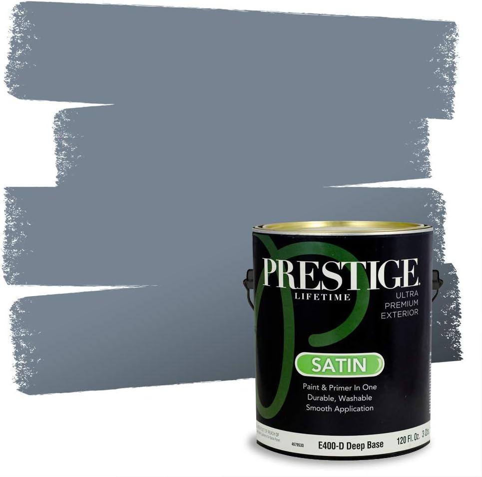 imagePRESTIGE Paints Exterior Paint and Primer In One 1Gallon Satin Comparable Match of Benjamin Moore Little Falls1629BMPCM