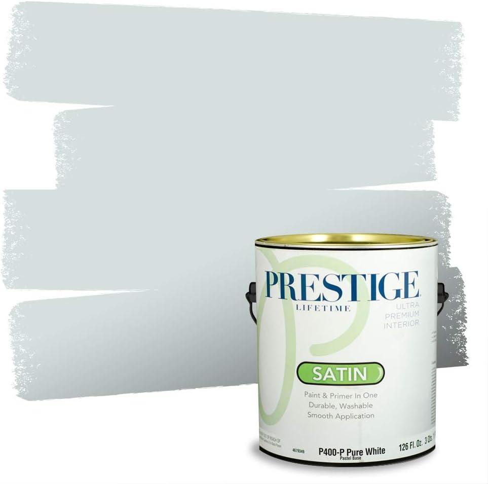 imagePRESTIGE Paints Exterior Paint and Primer In One 1Gallon Satin Comparable Match of Benjamin Moore Little Falls1632BMPCM