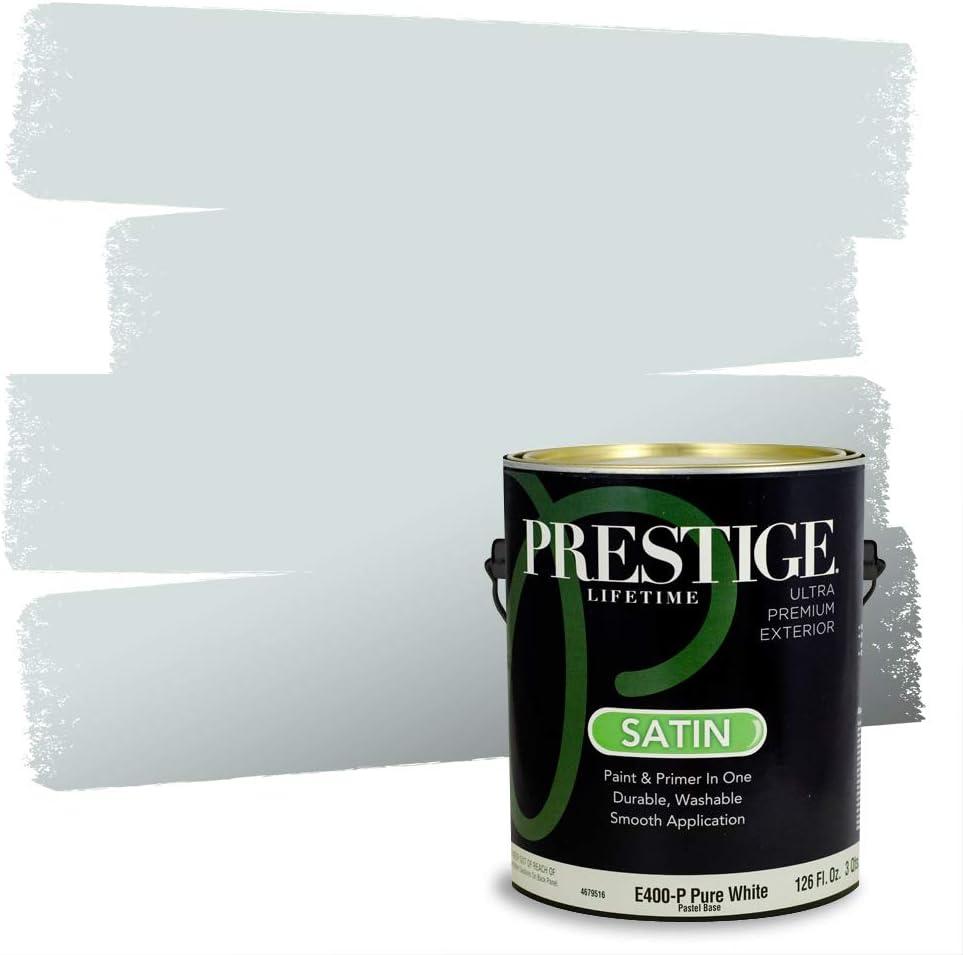imagePRESTIGE Paints Exterior Paint and Primer In One 1Gallon Satin Comparable Match of Benjamin Moore Little Falls1632BMPCM