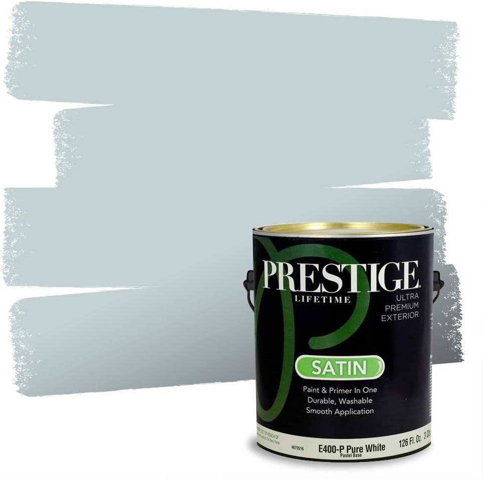 imagePRESTIGE Paints Exterior Paint and Primer In One 1Gallon Satin Comparable Match of Benjamin Moore Little Falls1633BMPCM