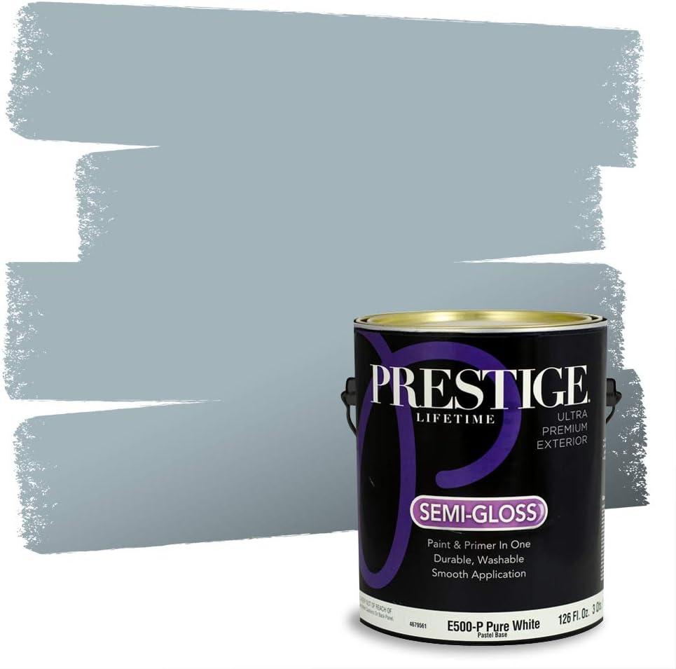 imagePRESTIGE Paints Exterior Paint and Primer In One 1Gallon Satin Comparable Match of Benjamin Moore Little Falls1634BMPCM