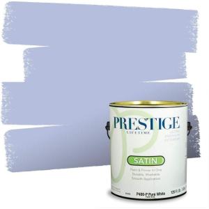 imagePRESTIGE Paints Exterior Paint and Primer In One 1Gallon Satin Comparable Match of Benjamin Moore Little FallsOriental Iris