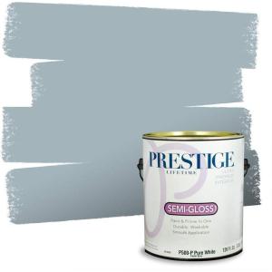 imagePRESTIGE Paints Exterior Paint and Primer In One 1Gallon Satin Comparable Match of Benjamin Moore Little FallsSantorini Blue