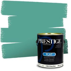imagePRESTIGE Paints Interior Paint and Primer In One 1Gallon Eggshell Comparable Match of Benjamin Moore Oceanic Teal649BMPCM