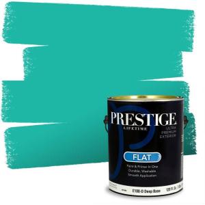 imagePRESTIGE Paints Interior Paint and Primer In One 1Gallon Eggshell Comparable Match of Benjamin Moore Oceanic Teal657BMPCM
