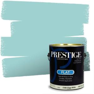imagePRESTIGE Paints Interior Paint and Primer In One 1Gallon Eggshell Comparable Match of Benjamin Moore Oceanic Teal668BMPCM