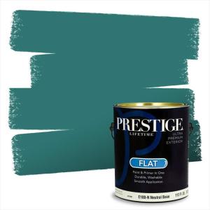 imagePRESTIGE Paints Interior Paint and Primer In One 1Gallon Eggshell Comparable Match of Benjamin Moore Oceanic Teal672BMPCM