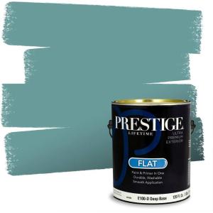 imagePRESTIGE Paints Interior Paint and Primer In One 1Gallon Eggshell Comparable Match of Benjamin Moore Oceanic Teal677BMPCM