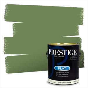 imagePRESTIGE Paints P500P541BM Interior Paint and Primer In One SemiGloss Comparable Match of Benjamin Moore 1 gallon Veranda ViewCourtyard Green