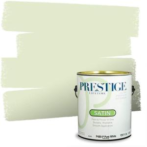 imagePRESTIGE Paints P500P541BM Interior Paint and Primer In One SemiGloss Comparable Match of Benjamin Moore 1 gallon Veranda ViewCrisp Green