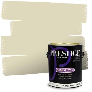 imagePRESTIGE Paints P500P541BM Interior Paint and Primer In One SemiGloss Comparable Match of Benjamin Moore 1 gallon Veranda ViewNantucket Breeze