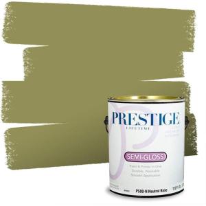 imagePRESTIGE Paints P500P541BM Interior Paint and Primer In One SemiGloss Comparable Match of Benjamin Moore 1 gallon Veranda ViewWinding Vines