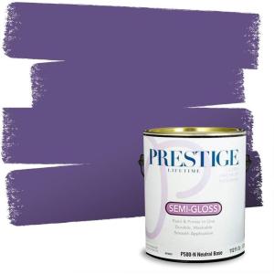 imagePRESTIGE Paints Exterior Paint and Primer In One 1Gallon SemiGloss Comparable Match of Benjamin Moore GrappaYour Majesty
