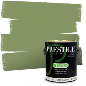 imagePRESTIGE Paints Exterior Paint and Primer In One 1Gallon Satin Comparable Match of Benjamin Moore Forest Hills Green433BMPCM