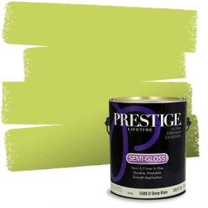 imagePRESTIGE Paints Exterior Paint and Primer In One 1Gallon Satin Comparable Match of Benjamin Moore Forest Hills GreenElectric Slide