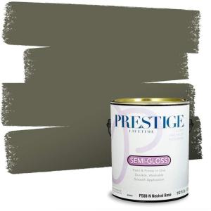 imagePRESTIGE Paints Exterior Paint and Primer In One 1Gallon Satin Comparable Match of Benjamin Moore Forest Hills GreenForest Floor