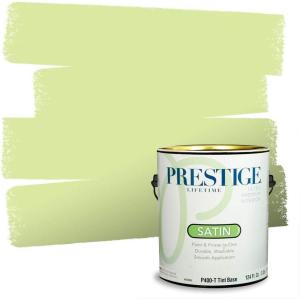 imagePRESTIGE Paints Exterior Paint and Primer In One 1Gallon Satin Comparable Match of Benjamin Moore Forest Hills GreenNeon