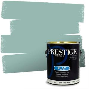 imagePRESTIGE Paints Exterior Paint and Primer In One 1Gallon Satin Comparable Match of Benjamin Moore Polished Slate683BMPCM