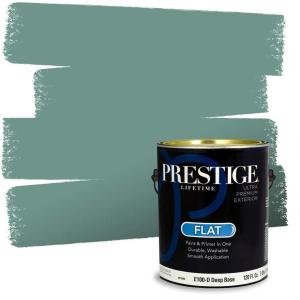imagePRESTIGE Paints Exterior Paint and Primer In One 1Gallon Satin Comparable Match of Benjamin Moore Polished Slate684BMPCM