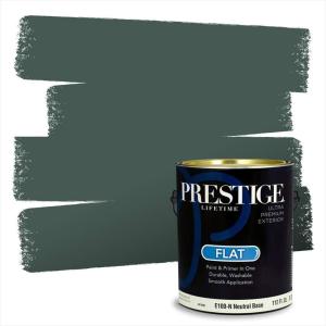 imagePRESTIGE Paints Exterior Paint and Primer In One 1Gallon Satin Comparable Match of Benjamin Moore Polished Slate686BMPCM