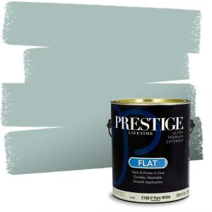 imagePRESTIGE Paints Exterior Paint and Primer In One 1Gallon Satin Comparable Match of Benjamin Moore Polished Slate689BMPCM