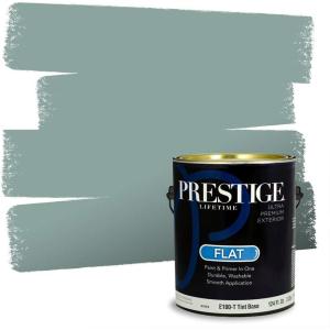 imagePRESTIGE Paints Exterior Paint and Primer In One 1Gallon Satin Comparable Match of Benjamin Moore Polished Slate690BMPCM