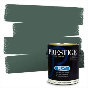 imagePRESTIGE Paints Exterior Paint and Primer In One 1Gallon Satin Comparable Match of Benjamin Moore Polished Slate693BMPCM
