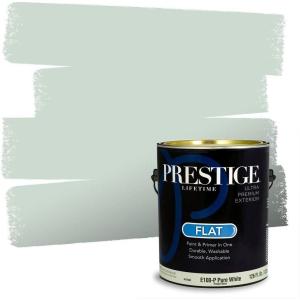 imagePRESTIGE Paints Exterior Paint and Primer In One 1Gallon Satin Comparable Match of Benjamin Moore Polished Slate694BMPCM